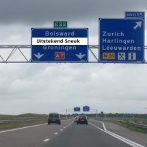Bord Sneek snelweg Bord Sneek snelweg