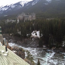 Uitsteker bij de rivier in Banff door Yvonne Laanstra-Rooth